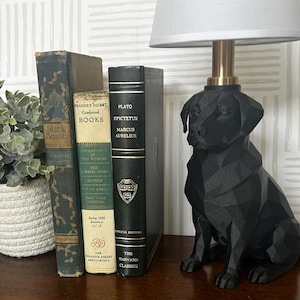 Labrador Lamp, Dog Lover Gift, Modern Dog Table Lamp, Labrador Decor, Unique Gift for Pet Owners, Black Lab Gift, Pet Memorial Gift Black