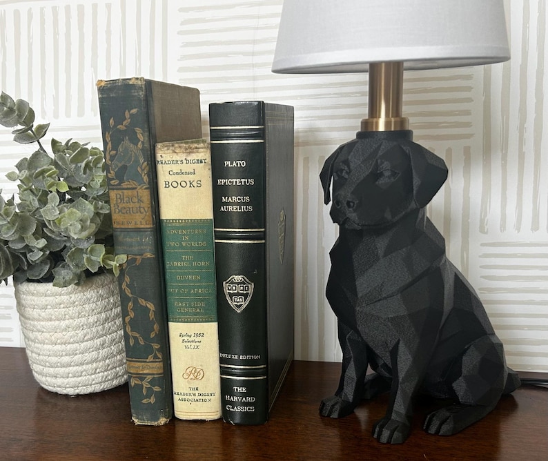 Labrador Lamp, Dog Lover Gift, Modern Dog Table Lamp, Labrador Decor, Unique Gift for Pet Owners, Black Lab Gift, Pet Memorial Gift Black