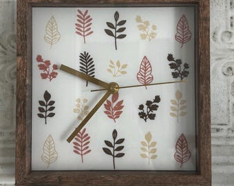 Botanical Leaf Clock, Gallery Wall Inspired Decor, Cottagecore Farmhouse Wall Clock, Unique Plant Gift for Her