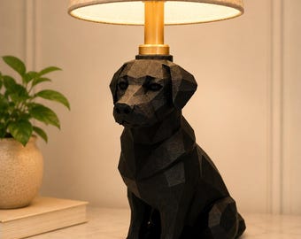Labrador Lamp, Dog Lover Gift, Modern Dog Table Lamp, Labrador Decor, Unique Gift for Pet Owners, Black Lab Gift, Pet Memorial Gift