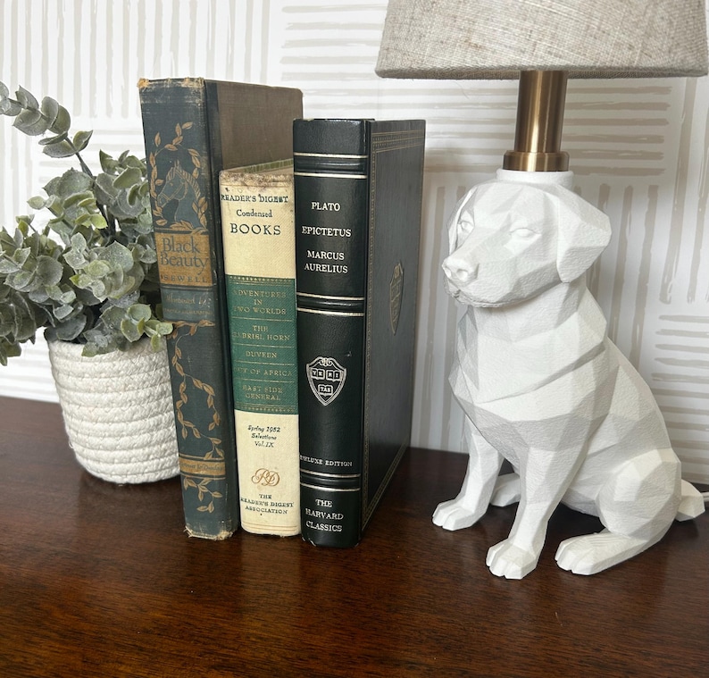 Labrador Lamp, Dog Lover Gift, Modern Dog Table Lamp, Labrador Decor, Unique Gift for Pet Owners, Black Lab Gift, Pet Memorial Gift White