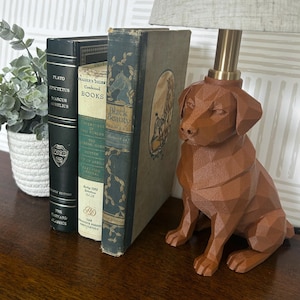 Labrador Lamp, Dog Lover Gift, Modern Dog Table Lamp, Labrador Decor, Unique Gift for Pet Owners, Black Lab Gift, Pet Memorial Gift Brown