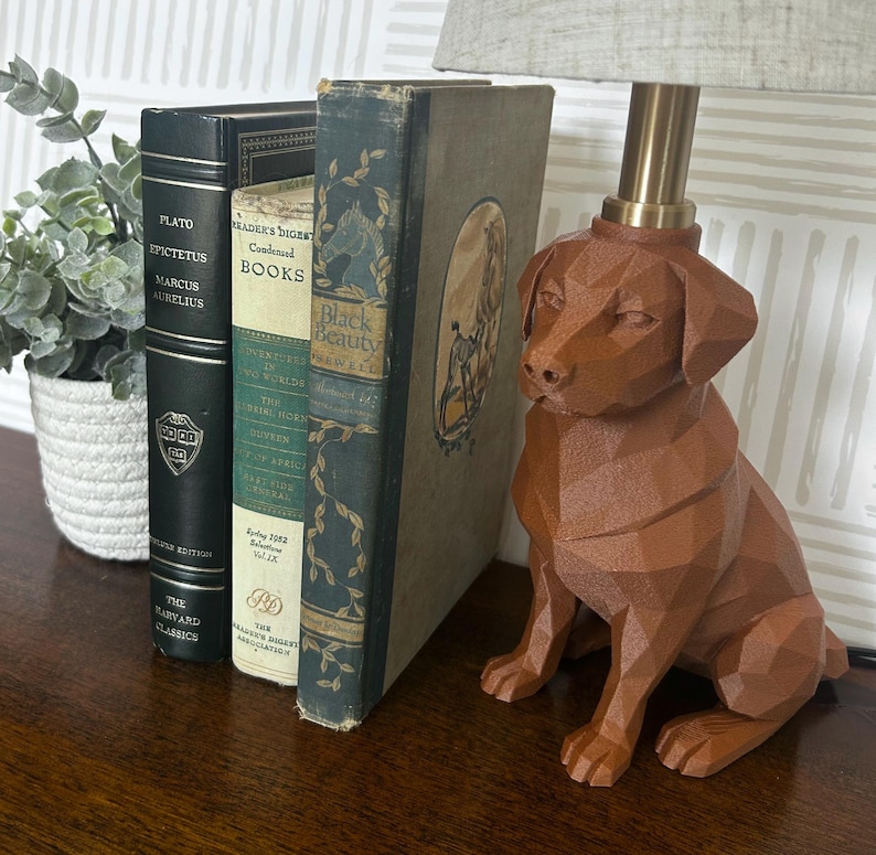 Labrador Lamp, Dog Lover Gift, Modern Dog Table Lamp, Labrador Decor, Unique Gift for Pet Owners, Black Lab Gift, Pet Memorial Gift Brown