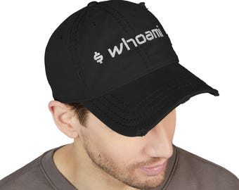 Distressed Dad Hat | Linux Terminal Command Embroidered Cap (Sysadmin Gift)