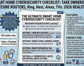 Lista de verificación de ciberseguridad para hogares inteligentes / Guía de privacidad para nuevos propietarios (PDF)