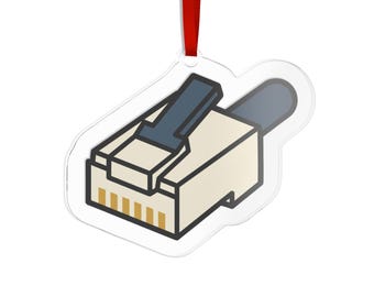 Ornamento a forma di connettore Ethernet RJ45 / Decorazione per albero di cavi di rete in acrilico (regalo per ingegneri informatici)