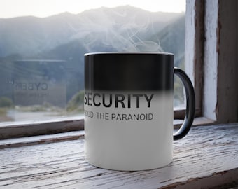 Taza que cambia de color sobre ciberseguridad: regalo para hackers paranoicos
