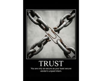 Póster desmotivador sobre ciberseguridad / Regalo para la gestión de riesgos de proveedores