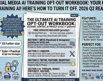 Social Media AI Training Opt-Out Workbook (11 Platforms) (PDF)
