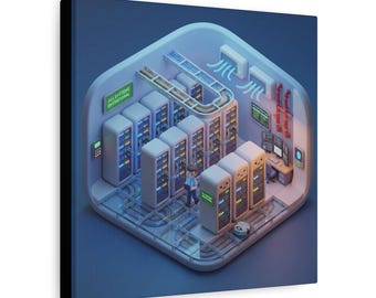 Data Center Canvas Art | IT Infrastructure Print, Network Engineer Gift
