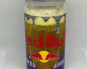 Snow Globe Tumbler - Red Bull Drink - Handmade - Unique - Gift