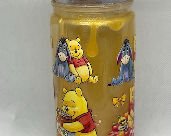 Snow Globe Tumbler - Honey Drizzle - Winnie The Pooh - Handmade - Gift - Unique