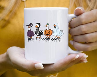Spooky Goose Halloween Costume Mug | Ceramic Coffee Mug 11oz 15oz