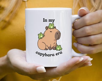 In My Capybara Era Ceramic Mug | Cute Coffee Mug, Capybara Illustration