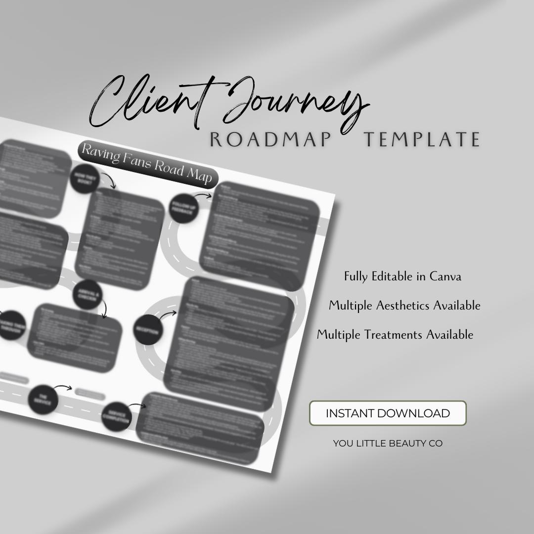 Minimal Black Client Journey Roadmap | Editable Canva Template | Beauty ...
