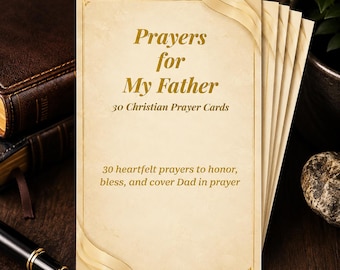 Oraciones cristianas para el padre, tarjetas con versículos bíblicos, regalo para el Día del Padre (descarga digital)