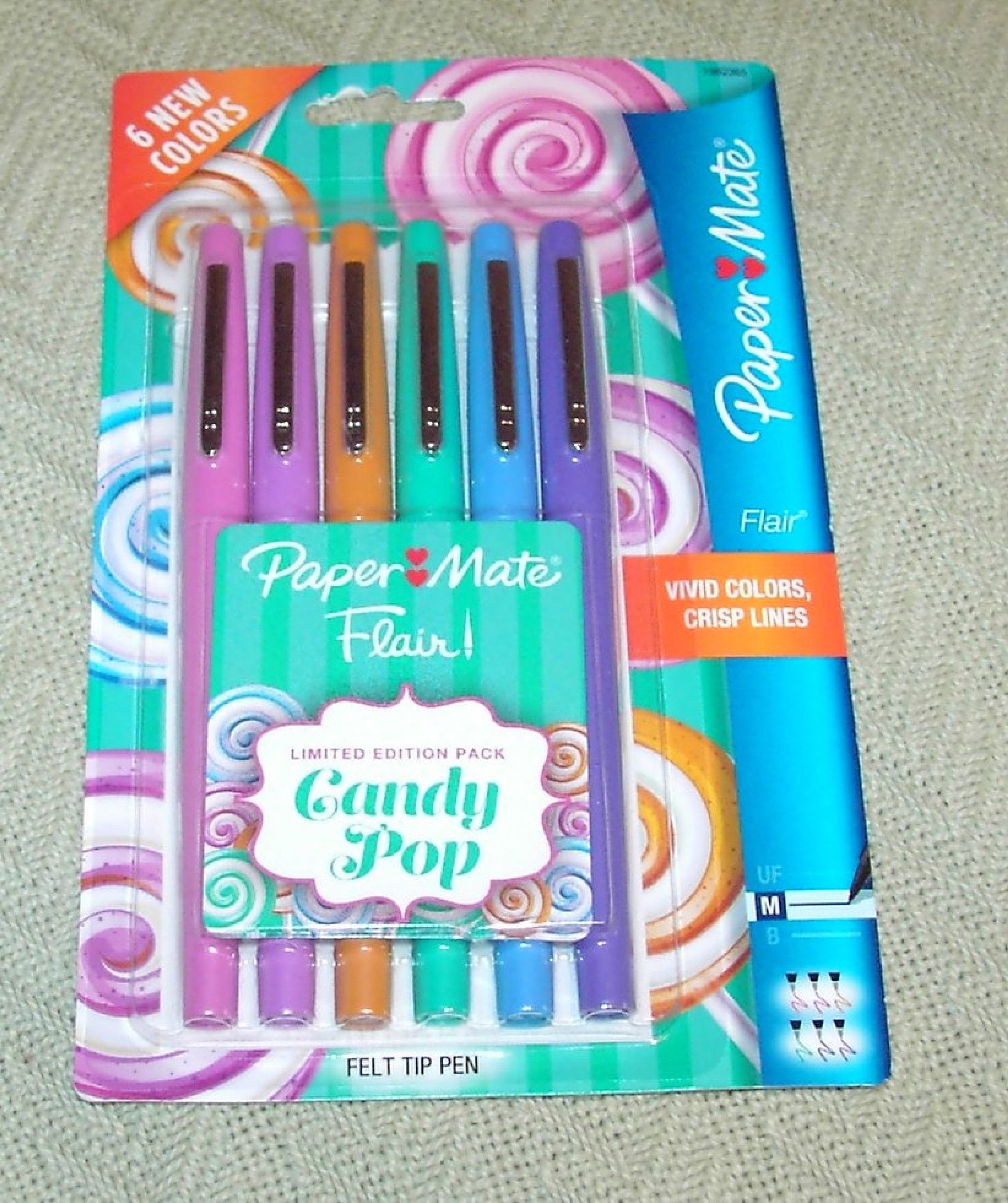 Paper Mate Flair Felt Tip Pen - Medium Point - Candy Pop - 6 Color