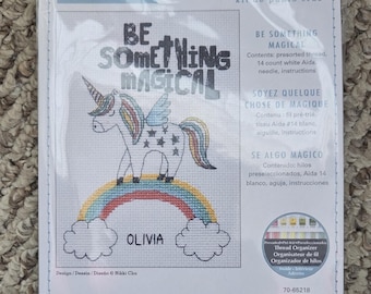 Be Something Magical (Einhorn) Kreuzstichpackung (Personalisieren) - 13 x 18 cm