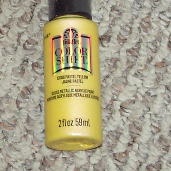 One (1) Bottle Pastel Yellow Flash Color Shift Acrylic Paint - 2 fl.oz. or 59 ml