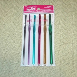 Susan Bates Silvalume Crochet Hook Set - F-5 to K-10 1/2