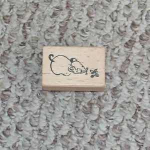 Mouse With Butterfly Wood Mounted Rubber Stamp