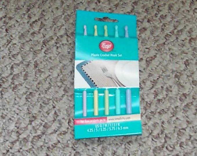 Boye Plastic Crochet Hooks 5 five Pack Pastel Colors Etsy