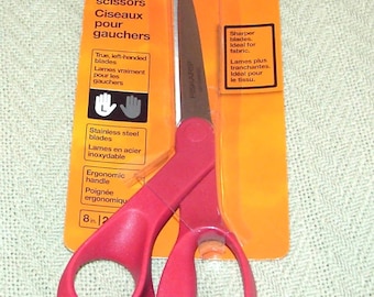 Fiskars Red Handle Lefty Scissors - 8 Inches - True Left Handed Blades
