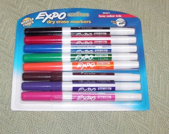 8 Expo trocken abwischbare Marker - geruchsarme Tinte - feine Spitzen - intensive Farben