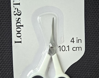 Loops & Threads Stickschere 10,0 cm - Schwarz und Weißer Griff