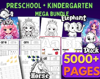 Plus de 5 000 pages à colorier et à apprendre | BUNDLE de livres occupés pour les enfants d'âge préscolaire | Feuilles d'activités pour les enfants du RMP DPP | Kit de revenu passif instantané Droits de revente