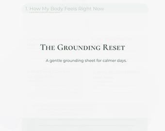 Grounding Reset Worksheet for Moms, Anxiety Relief, Nervous System Regulation (PDF)