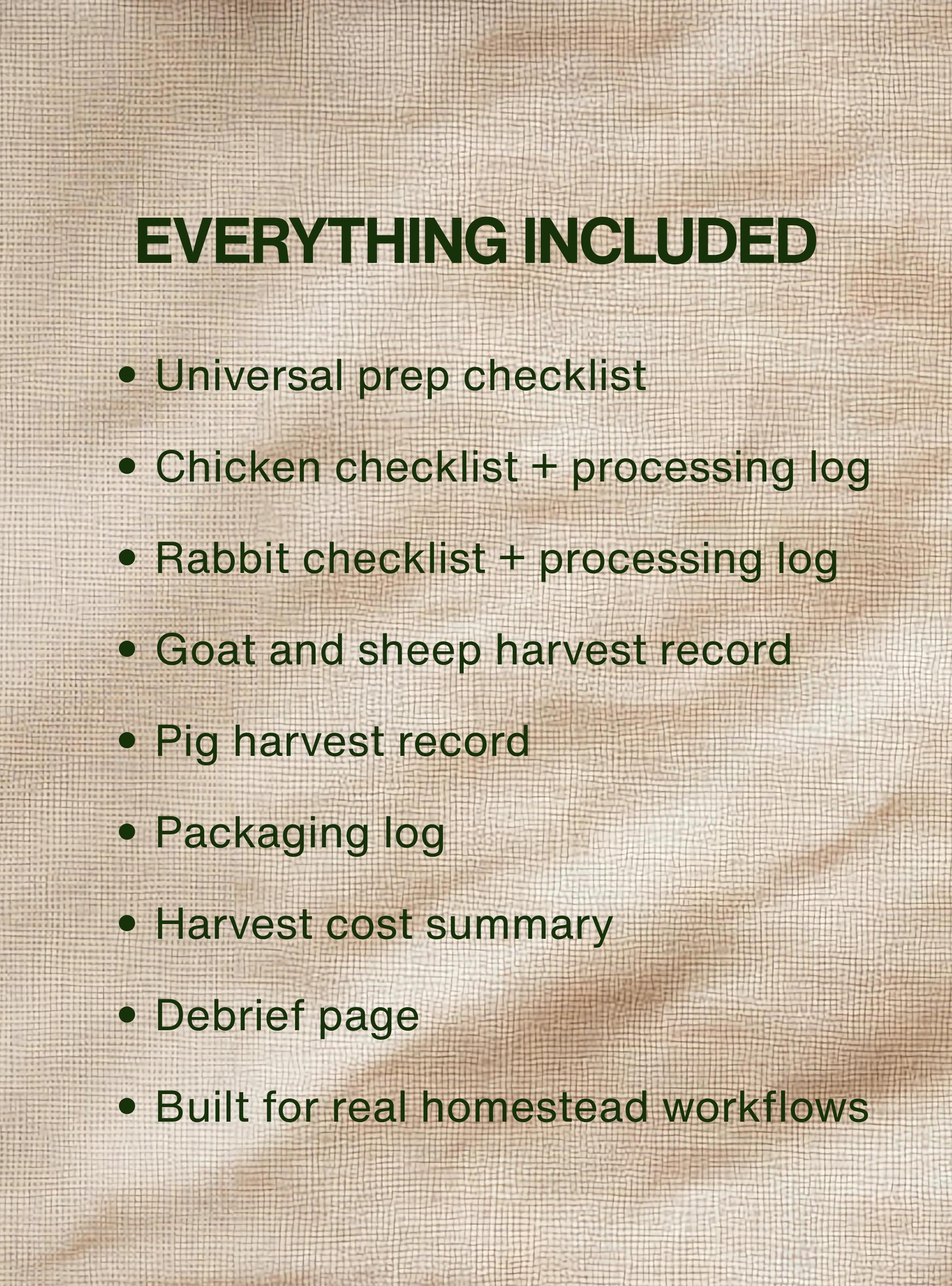 Butcher Log Printable, Homestead Butcher Day Checklist, Meat Processing ...