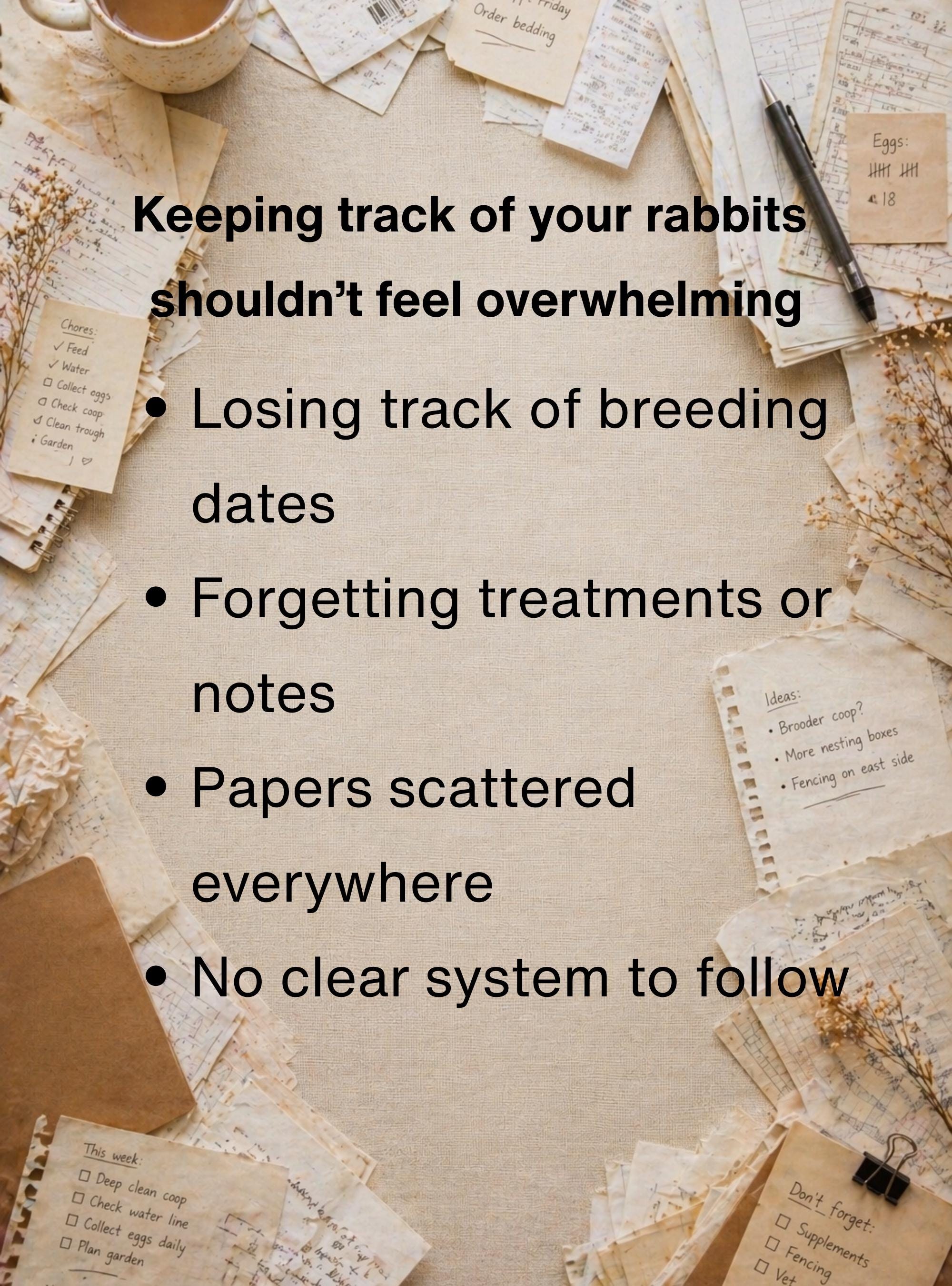 Rabbit Management System Printable | Breeding Record Book | Rabbitry ...