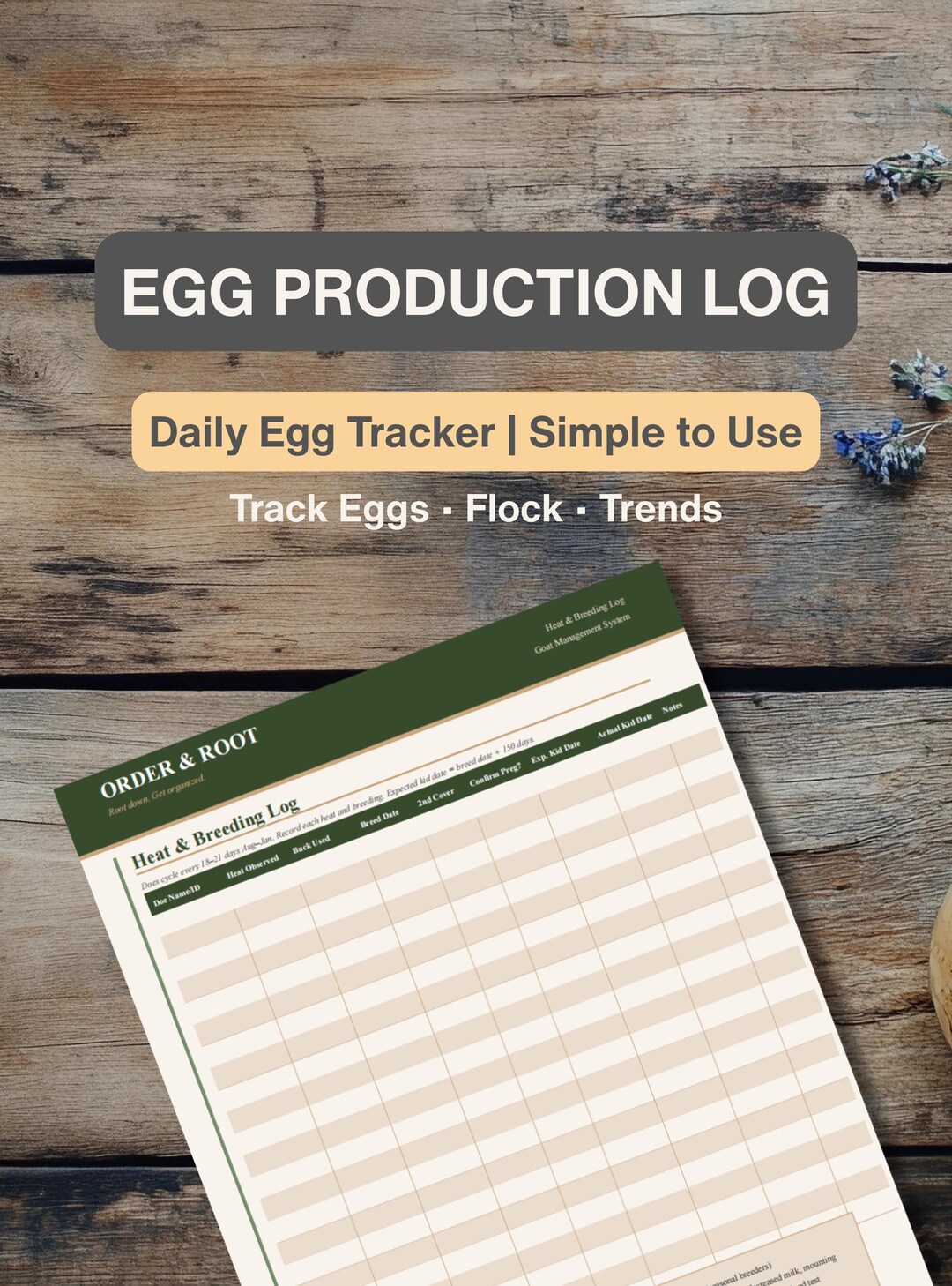 Printable Egg Production Log | Backyard Chicken Flock Tracker (PDF ...