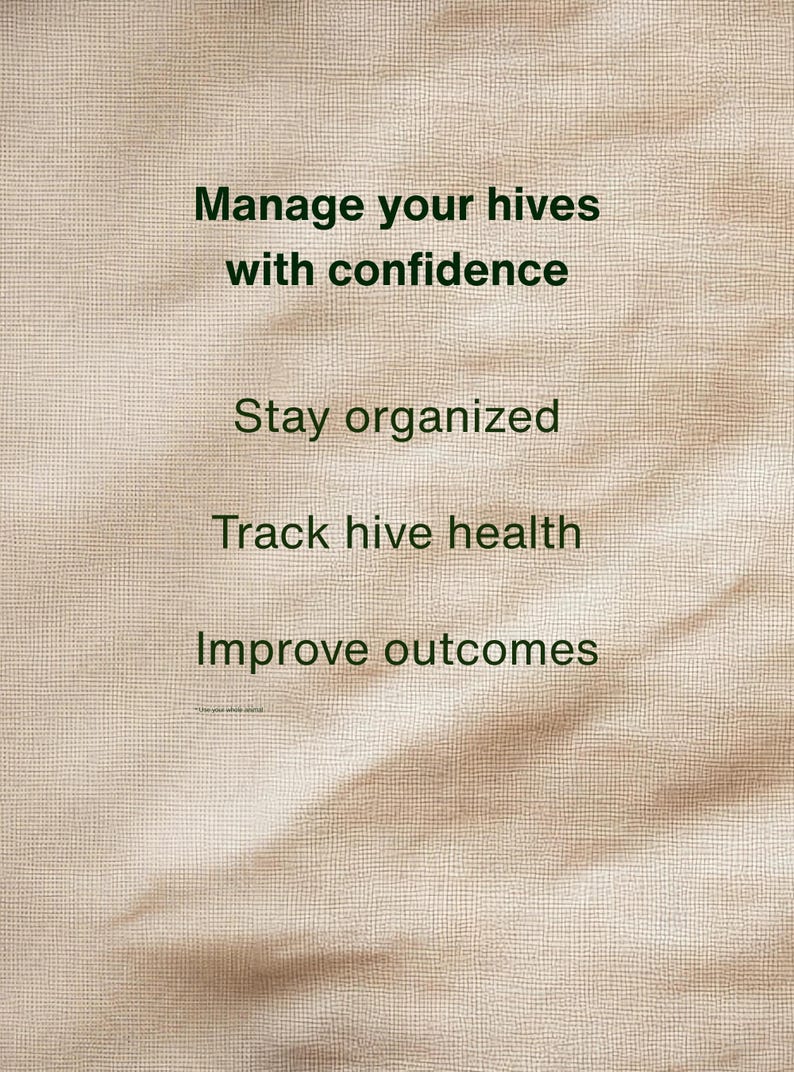 Hives Tracking Beekeeping Management System Printable | Homestead Beekeeping Journal ...