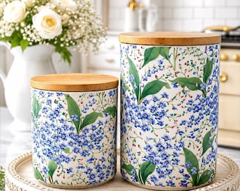 Potmeirion Botanic Florals Neue Keramik Kanister Set, Cottagecore Vorratsdosen