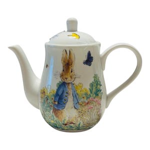 Beatrix Potter Peter Rabbit Teapot, Zrike Brands, Cottagecore Kitchen Decor