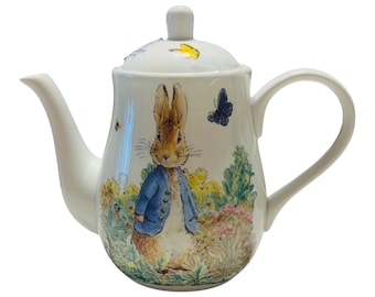Tetera de Beatrix Potter y Peter Rabbit, Zrike Brands, decoración de cocina estilo cottagecore