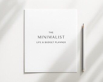 Planificador de vida minimalista imprimible · Seguimiento de presupuesto y hábitos (PDF)