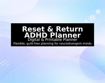 Agenda TDAH PDF imprimable | Réinitialisation hebdomadaire et agenda quotidien | Organiseur numérique minimaliste pastel