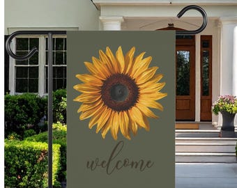 Bandera de bienvenida con girasoles para jardín / Decoración de verano para exteriores
