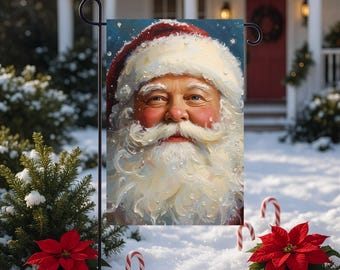 Santa Claus Garden Flag | Christmas Yard Decor