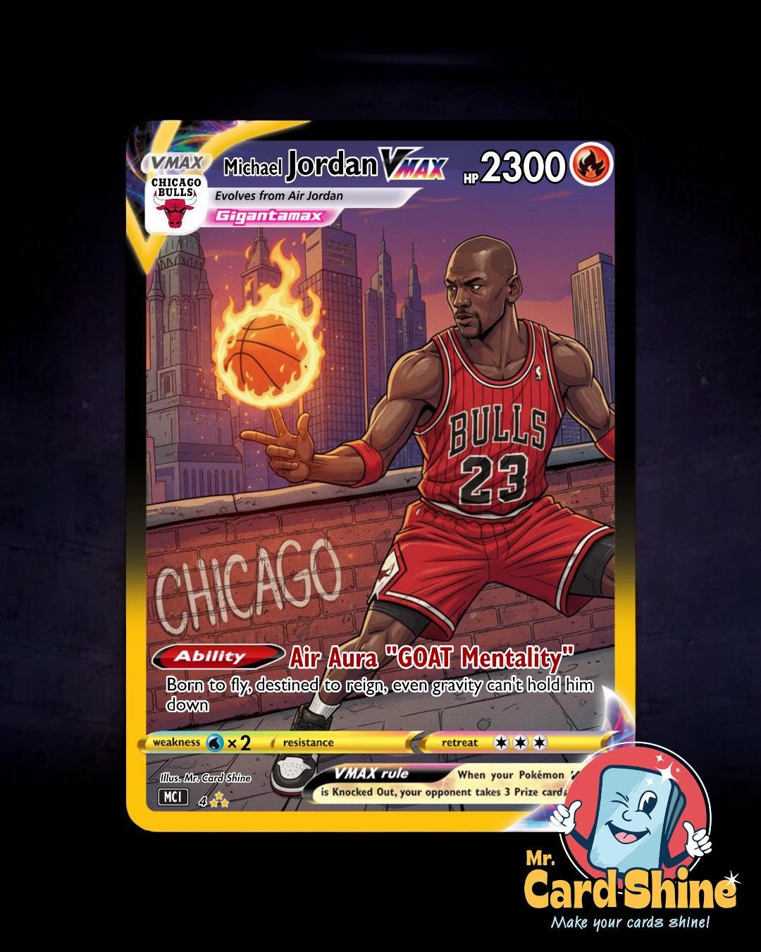 Michael Jordan VMAX Pokémon Full Art Card #4 - Etsy Canada