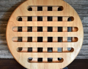 Bamboo Weave Pattern Round Balinese Trivet