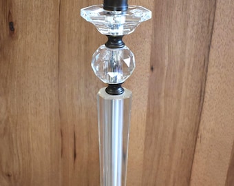 Vintage Deco Crystal Brass Table Lamp