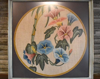 Vintage Needlepoint KC614 Art Elsa Williams Morning Glories