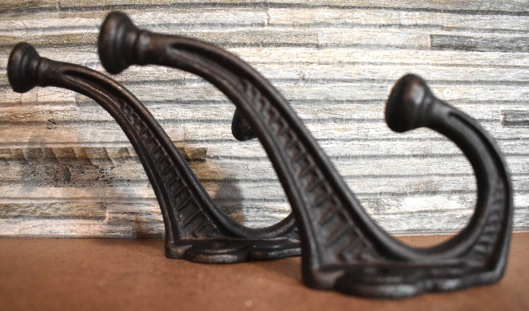 Rustic Hangers Cast Iron Rustic Coat Hangers Art Nouveau Set of 2 Pcs - Etsy