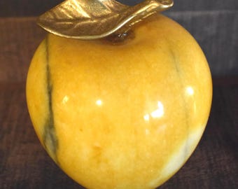 Vintage Marble glossy Polished Apple Decor Yellow