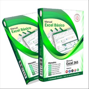 May include: Two manuals titled "Manual Excel Básico" with green and white covers. The covers feature a green wave design and images of Excel spreadsheets. The manuals are for Microsoft Excel 365.