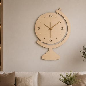 Globe Clock SVG | Laser Cut Wall Clock File | Digital Download
